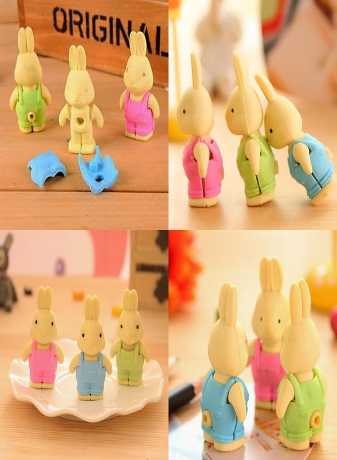 QIPS 3D Bunny Erasers for Kids - Set of 27 Puzzle Erasers - Colorful, Non-Toxic Rubber for School, Gifts & Party Favors - Image 4